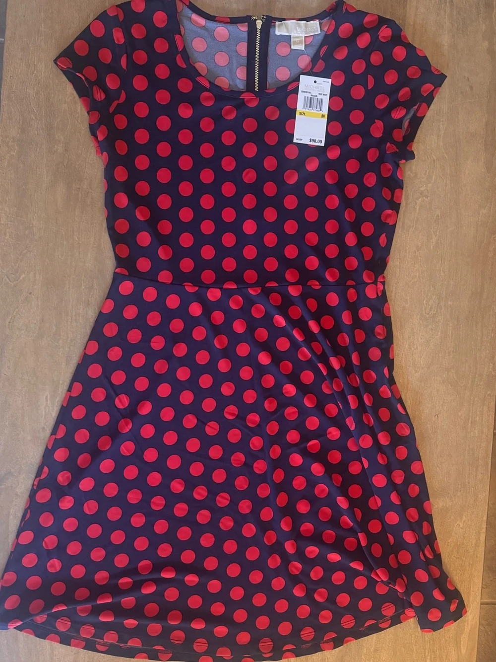 🇺🇸 Michael Kors Navy Dress with Red Polka Dots